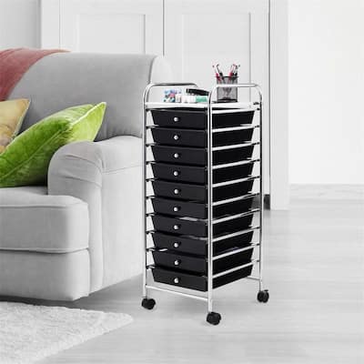 10-Drawer Organizer Cart - 15"D x 13"W x 34"H