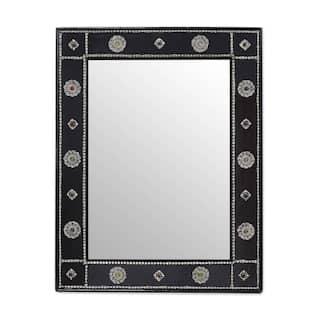 Handmade Mirror Embossed Buddha Wall Art Tranquility(India)