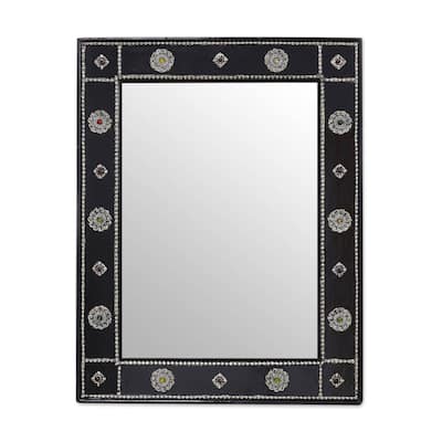 Handmade Mirror Embossed Buddha Wall Art Tranquility(India)