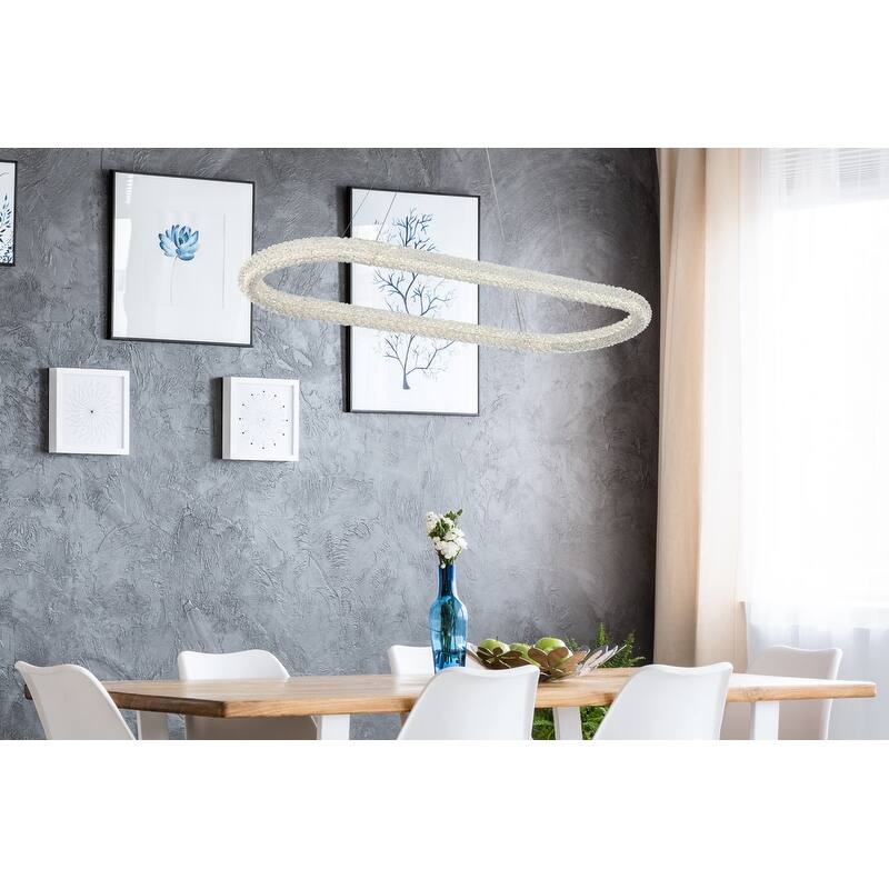 Elegant Lighting 3800D50L1 Bowen 51" Wide LED Crystal Ring Chandelier