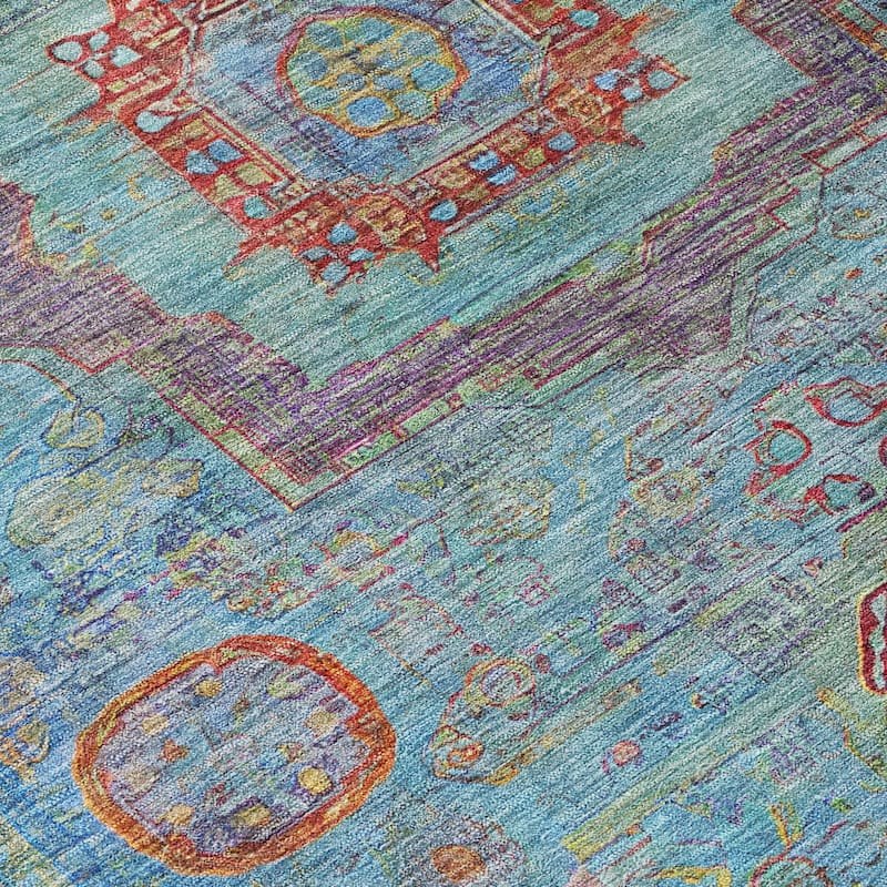Machine Washable Indoor/Outdoor Traditional Chantille Rug