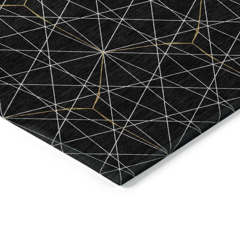 Machine Washable Indoor/ Outdoor Mosaic Geo Chantille Rug