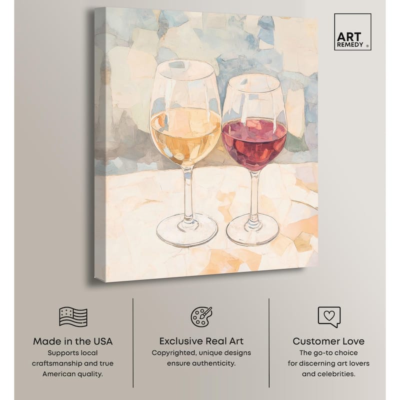 Wine Duo Canvas by Art Remedy, Gallery Wrapped