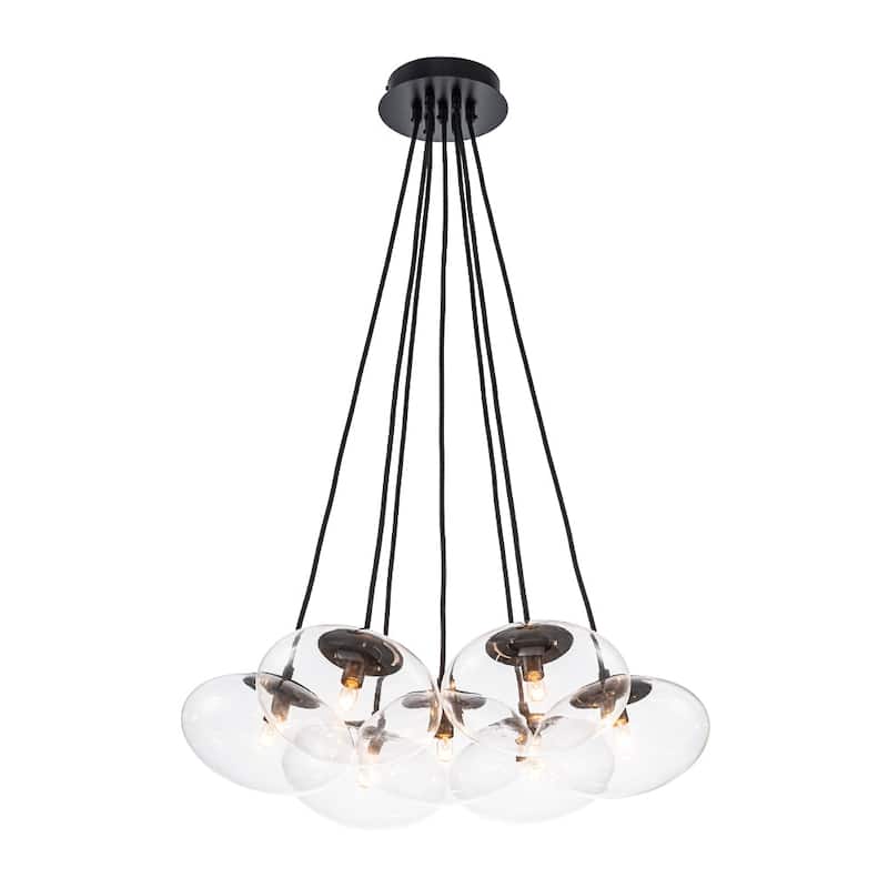 Minimalist 7-Light Glass Globe Bubble Cluster Pendant Chandelier