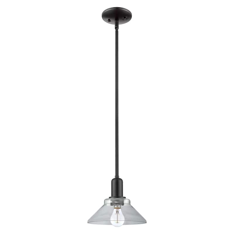 Innovations Lighting Endless Possibilities Arcadia - Orwell - 1 Light 8" Stem Hung Mini Pendant - Clear/Matte Black