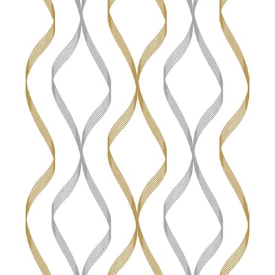 NextWall Ogee Ribbon Peel and Stick Wallpaper