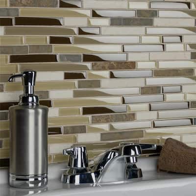 Merola Tile Tessera Piano Nassau 11-3/4" x 11-5/8" Glass and Stone Mosaic Tile