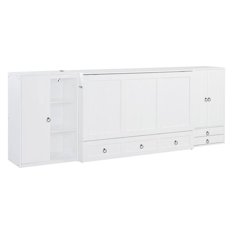 Queen Murphy Bed with USB, Wardrobes, Drawers
