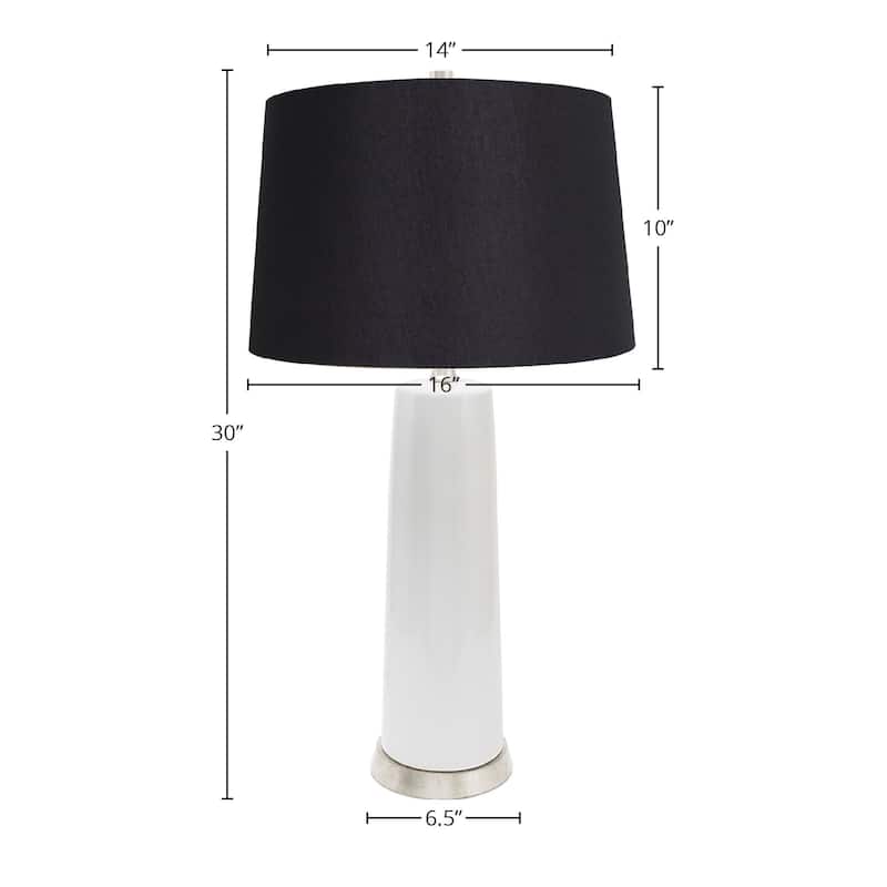 Tansey Ceramic Table Lamp with Casual Linen Lamp Shade