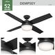 preview thumbnail 4 of 23, Hunter 52" Dempsey Ceiling Fan w/LED Light Kit, Handheld Remote - Contemporary, Transitional