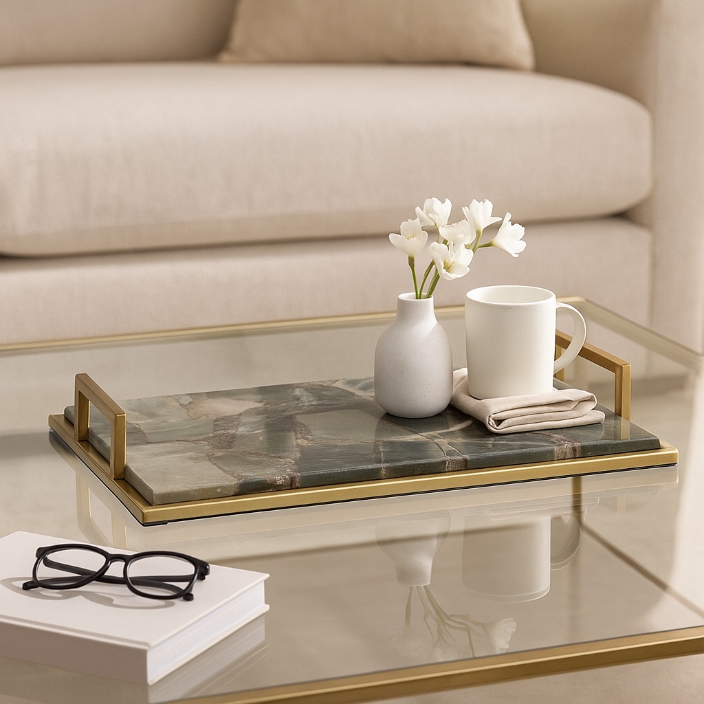 Posy Contemporary Gold Tray - 24