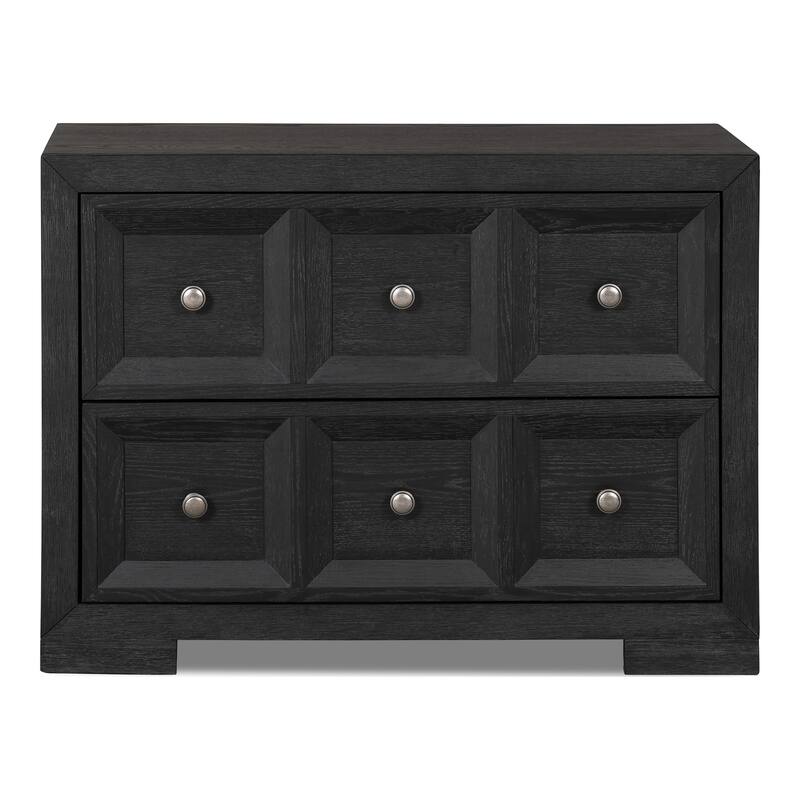 Furniture of America Durem Modern Classic 5-Piece Solid Wood Panel Bedroom Set with 2-Drawer Oversized Nightstand