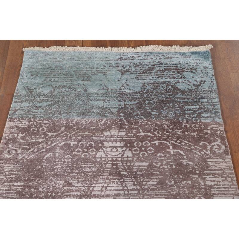 All-Over Abstract Oriental Runner Rug Handmade Wool Carpet - 2'9"x 7'8"