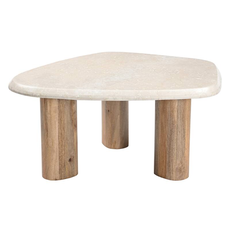 Marlin Modern Marble & Mango Wood Nesting Table Set