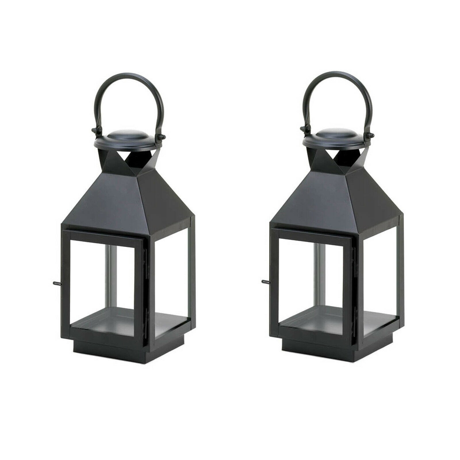 Shop Set Of 2 Americana Black Candle Lanterns Overstock 30879960