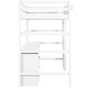preview thumbnail 15 of 13, Wood Twin Size Loft Bed with Desk, Blackboard, Storage Box, Shelf & 3 Drawers, Safe Design with Guardrails, White