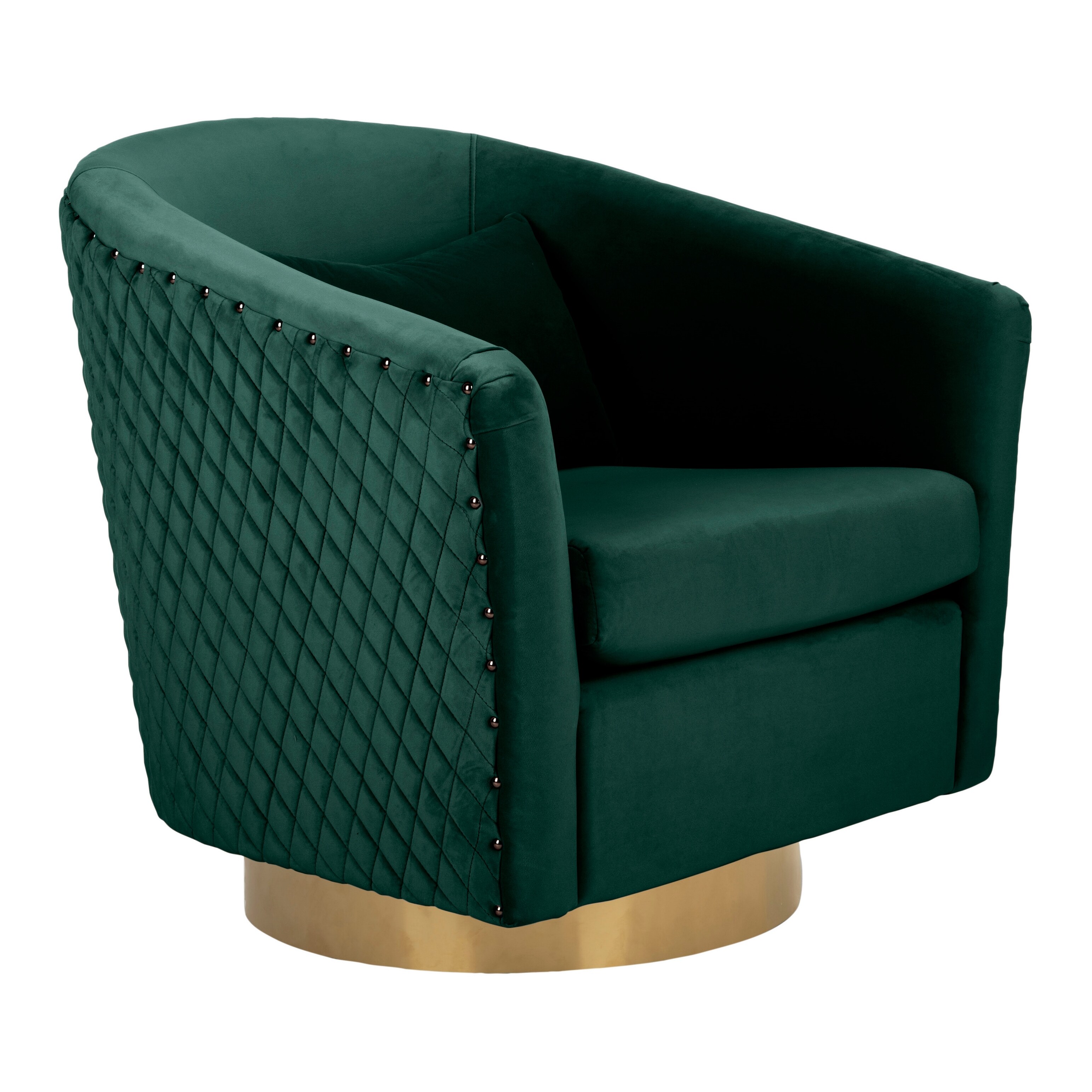 Shop Safavieh Couture Clara Quilted Swivel Tub Chair Emerald