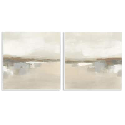 Stupell Earthy Landscape Impressions Wall Plaque Art Design By June Erica Vess (Set of 2)