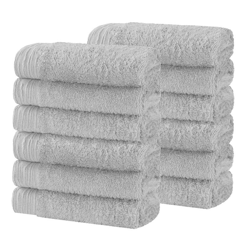 Superior Sierra Rayon From Bamboo Cotton Blend Face Towel Washcloth Set of 12