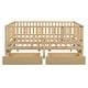 preview thumbnail 69 of 118, Wood Cribs Convertible Toddler Bed with Fence Guardrails and 2 Drawers Split into Independent Floor Bed and Daybed Slat Support