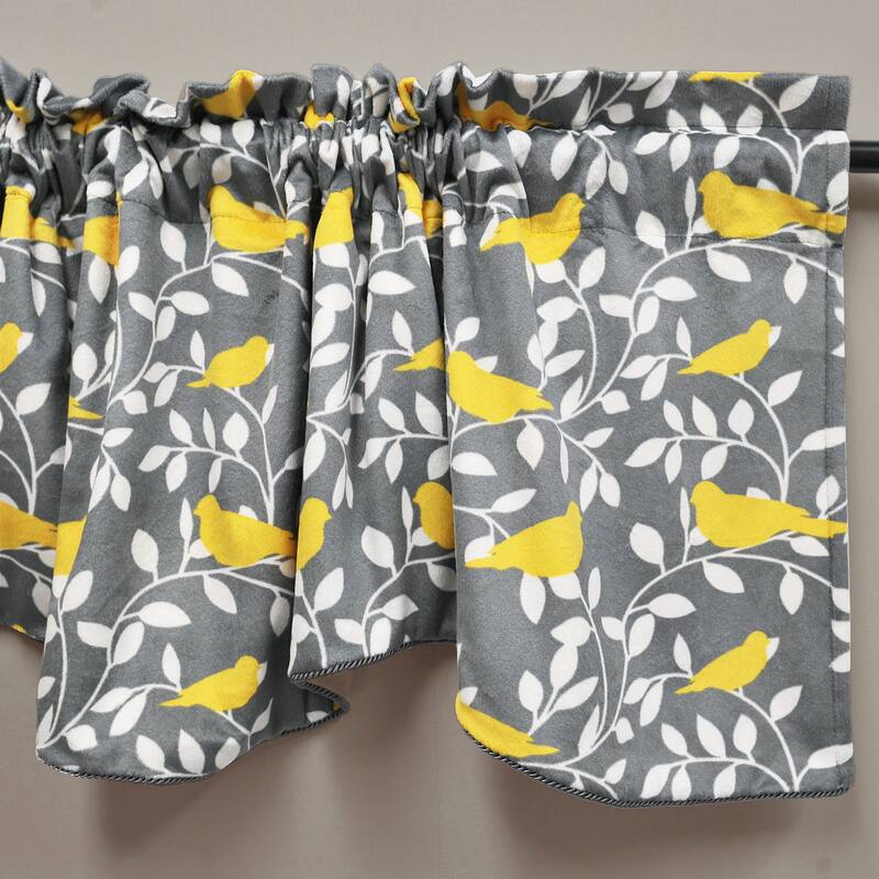 Serenta Microplush Bird-printed Valance