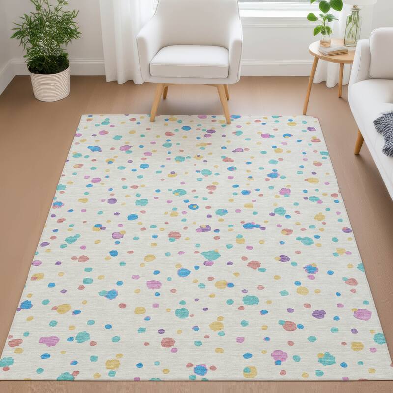 Machine Washable Indoor/ Outdoor Contemporary Sheinelle Chantille Rug