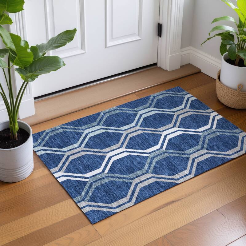Machine Washable Indoor/ Outdoor Contemporary Dimensions Chantille Rug