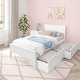 preview thumbnail 11 of 27, Max and Lily Twin-Size Bed with Panel Headboard and Storage Drawers White