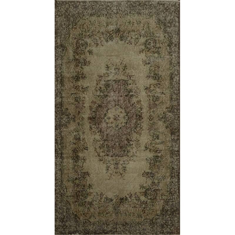 Hand Knotted Oriental 100% Wool Carpet Transitional Floral Beige & Ivories Anatolian Area Rug - 6' 11'' X 3' 9''