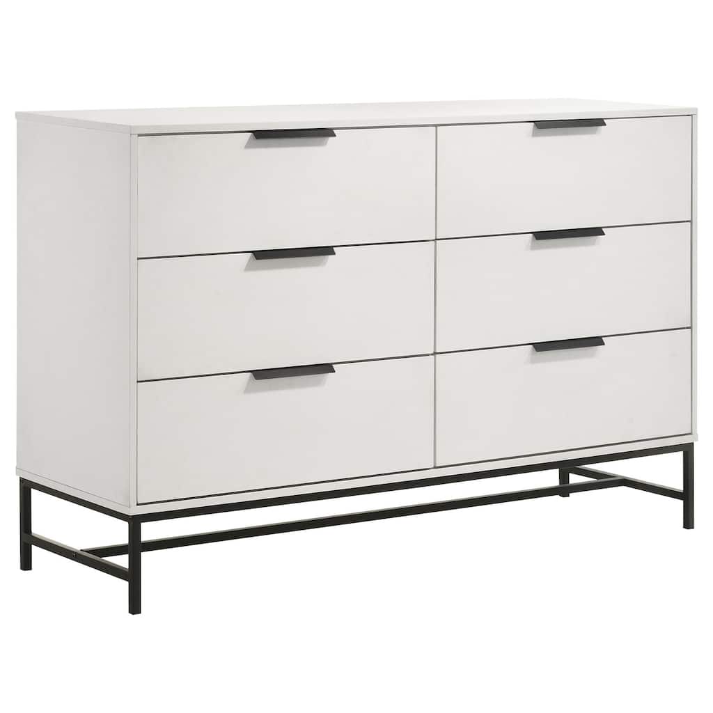 6-Drawer White Bedroom Dresser with Smooth Glide Drawers, Clean Modern Design, and Ample Storage Capacity