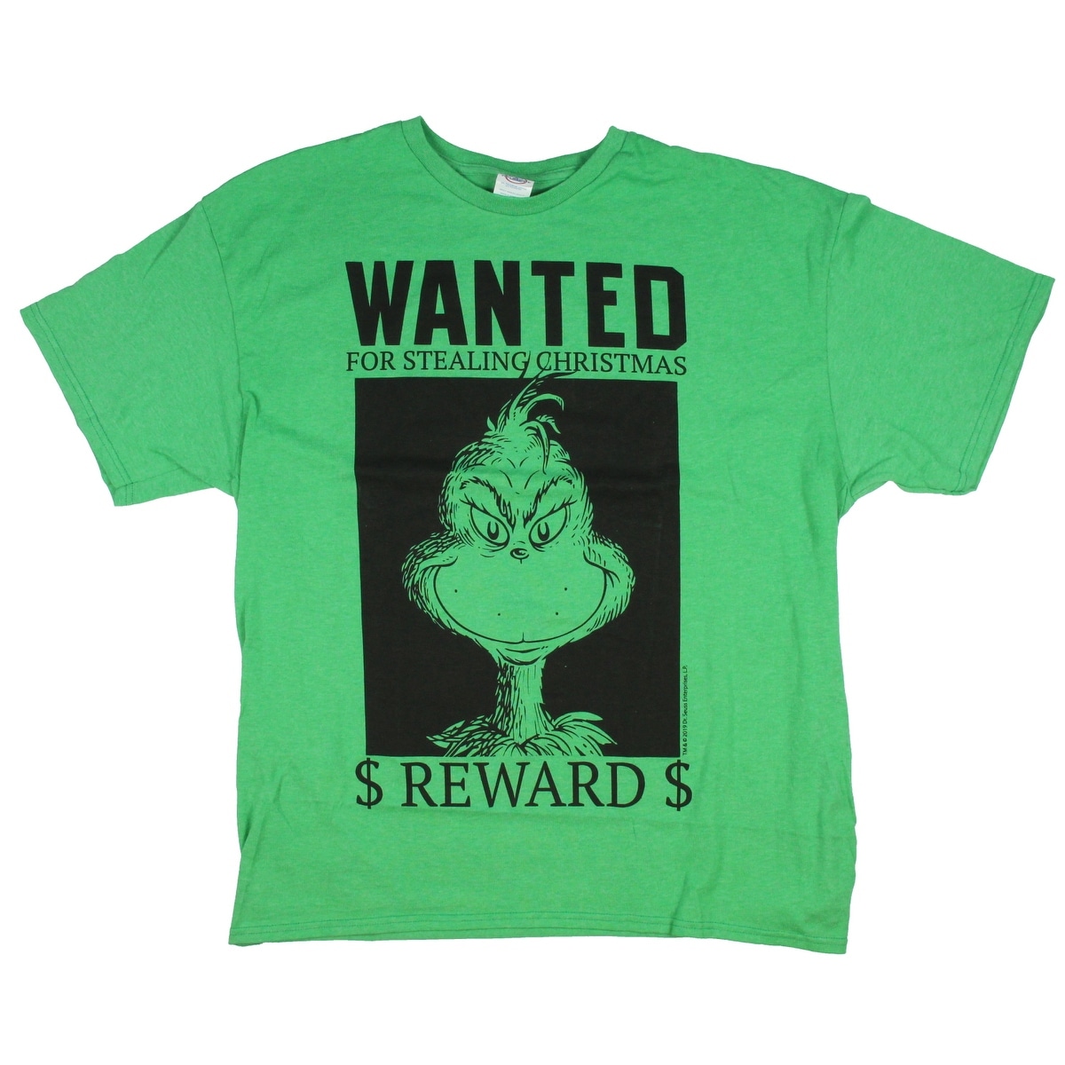 Shop Dr Seuss The Grinch Men S Wanted For Stealing Christmas Graphic T Shirt Overstock 31253792