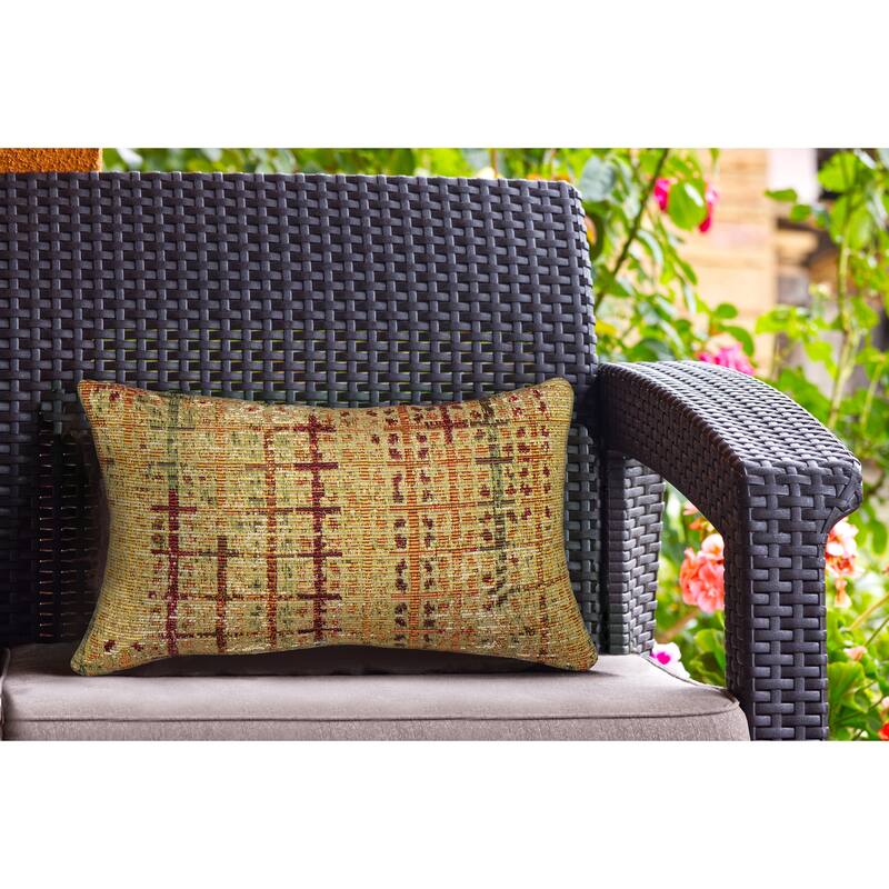 Liora Manne Marina Sienna Indoor/Outdoor Pillow - 12" x 18" - Gold - Polyester