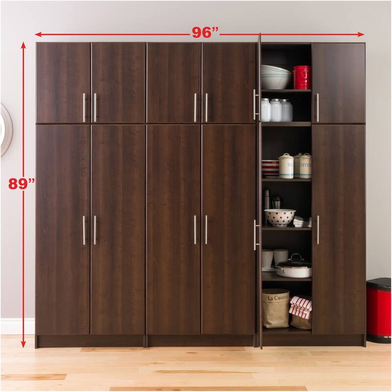 Prepac Elite Storage Cabinet Set D - 6 pc - 96" W x 89" H x 16" D - 96" W x 89" H x 16" D