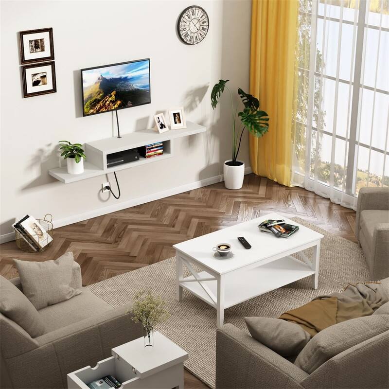 TV Stand Shelf - 11.7"D x 60"W x 8.3"H