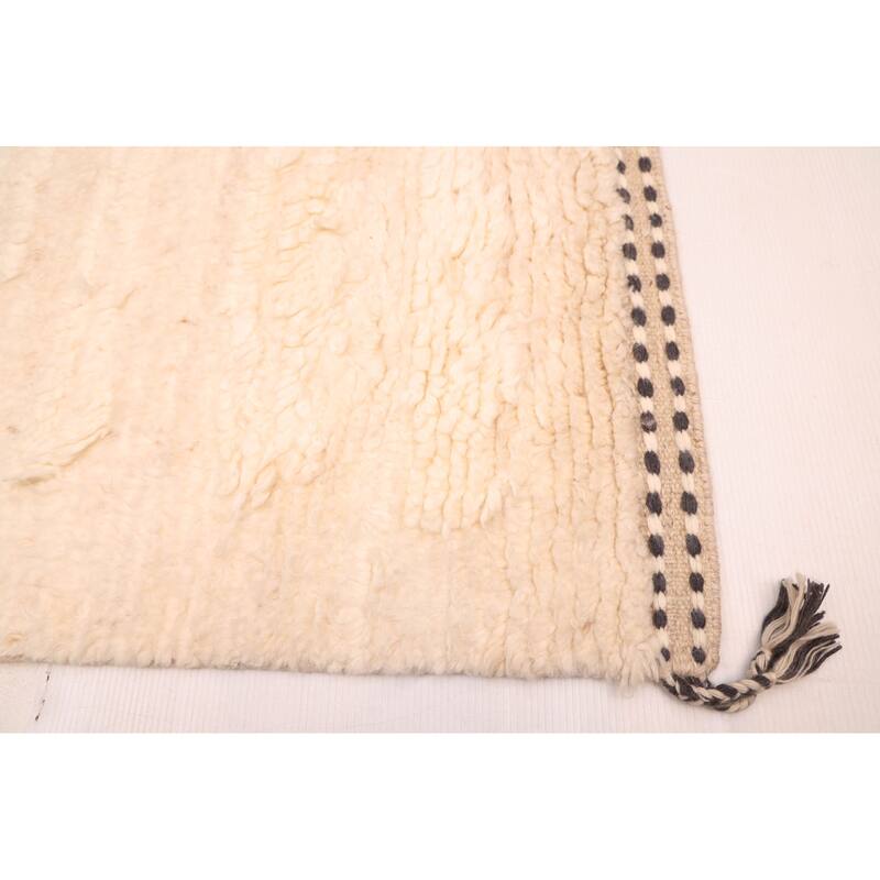 ECARPETGALLERY Hand-knotted Tangier Cream Wool Rug - 5'0 x 8'0