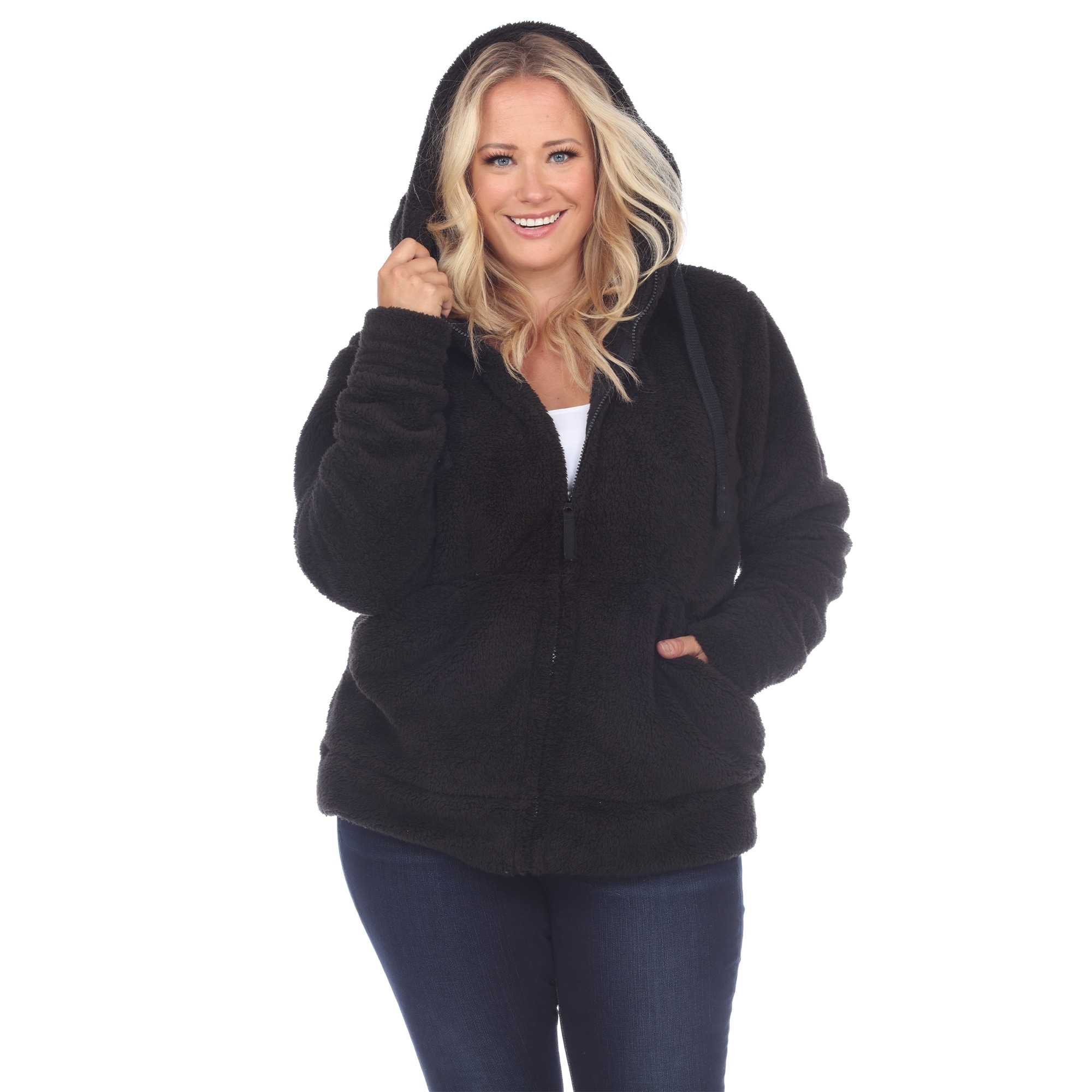 plus size women's sherpa jacket