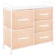 mDesign Wide Dresser Storage Tower Organizer Unit, 5 Drawers - Peach/White