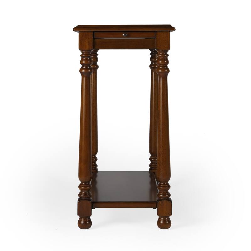 HomeRoots 24" Brown End Table With Shelf - 12' X '24.25' X '24