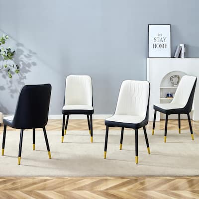 Modern Two-Tone PU Dining Chairs