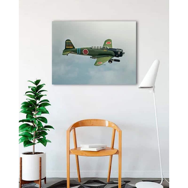 Japanese WW 2 Military Airplane in Flight by Wayne Collamore Art Poster - Print On Demand - 24 x 36 Inch