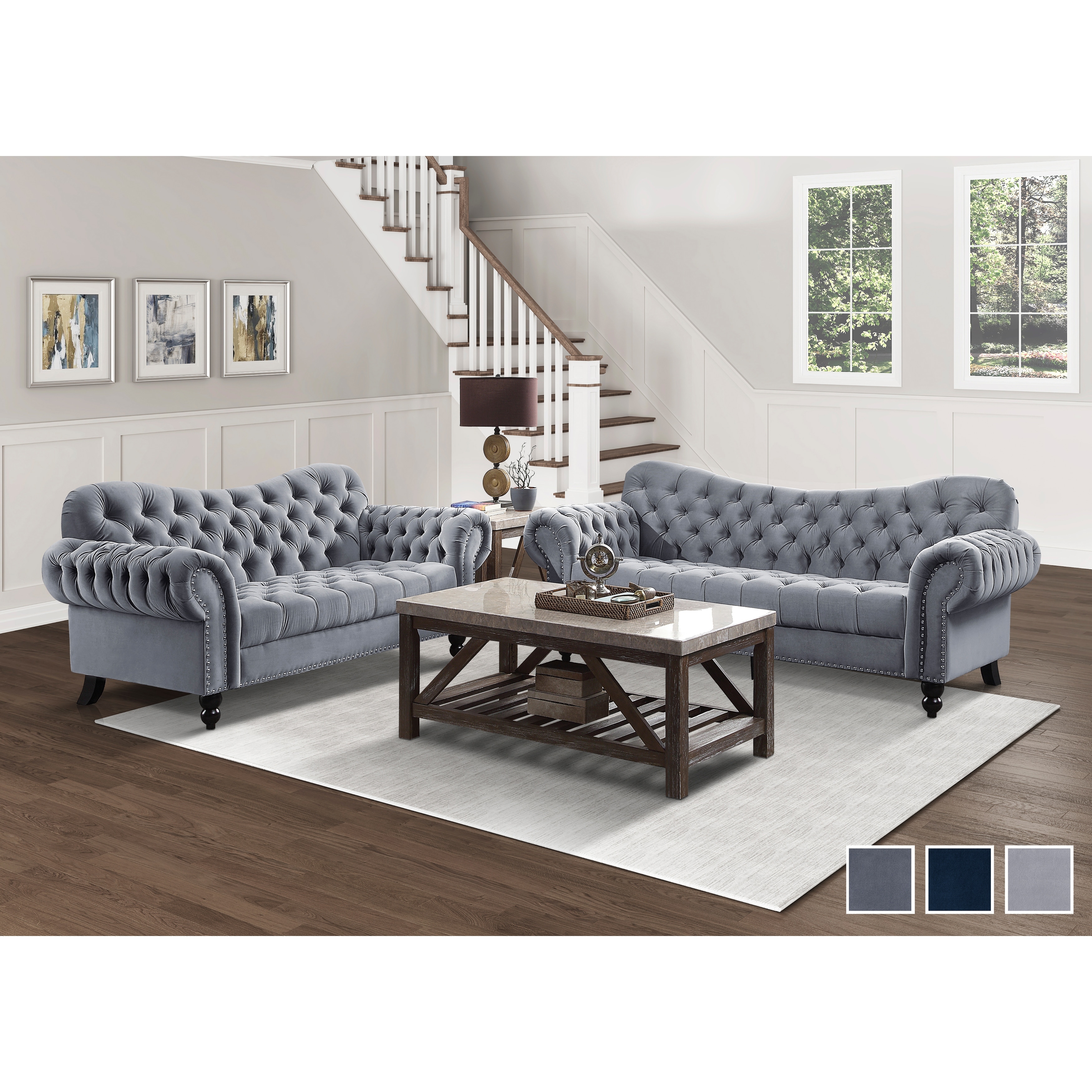 Cardiff 2-Piece Living Room Sofa Set - On Sale - Overstock - 32530270