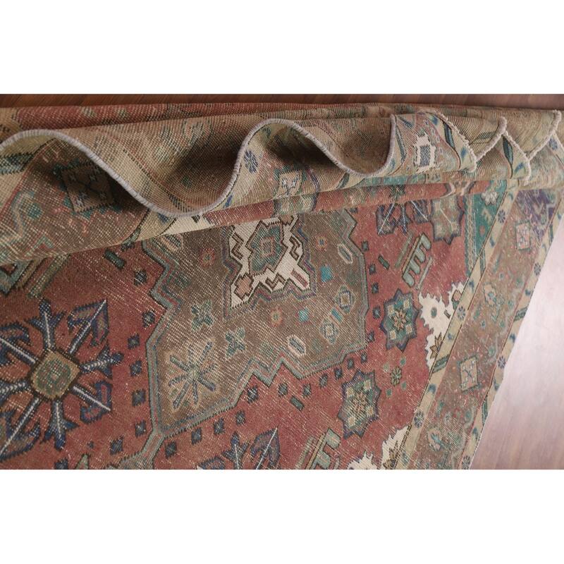 Distressed Tabriz Persian Antique Rug Home Décor Handmade Wool Carpet - 6'6" x 9'8"