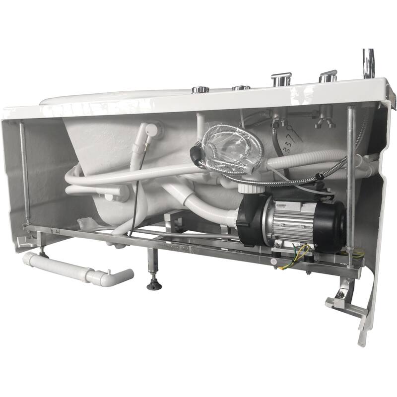Eago 57-1/8" Acrylic Whirlpool Bathtub for Alcove Installations with