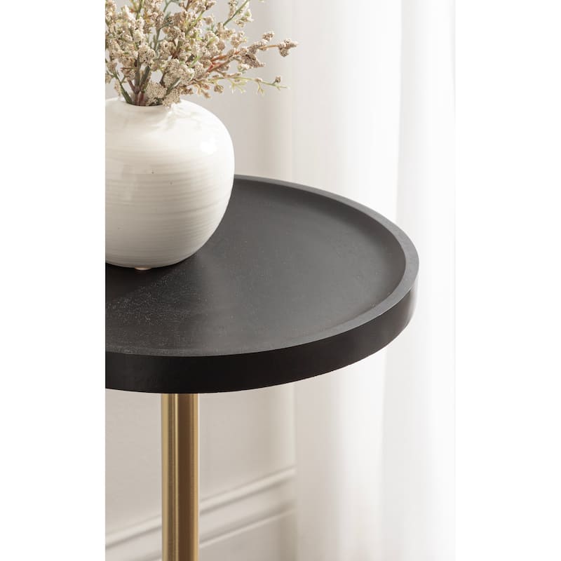 Kate and Laurel Shorrock Wood and Marble Side Table