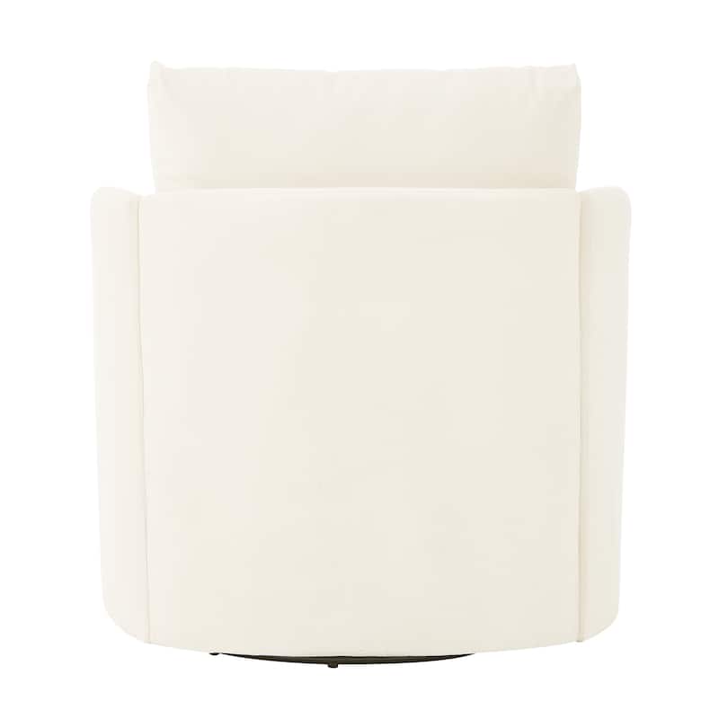 360° Swivel Chair, 29.9" Accent Barrel Armchair, Upholstered Swivel Sofa Chair with Curved Design
