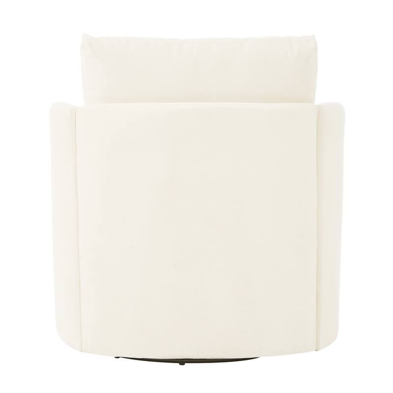 Chenille Swivel Barrel Chair