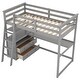 preview thumbnail 7 of 7, Twin Size Pine Loft Bed with Desk, Shelves, Drawers, and Safety Guardrails
