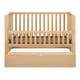 preview thumbnail 46 of 58, 2-in-1 Convertible Crib, Full Size Bed Frame with Drawers and 3 Height Options, Modern Baby Crib Toddler Bed with Guard Rail