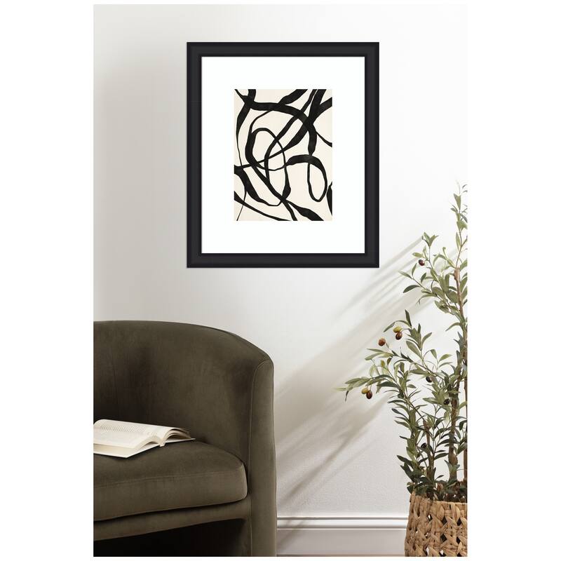 Kate and Laurel Framed Art Black Twist 4 by Alicia Bock