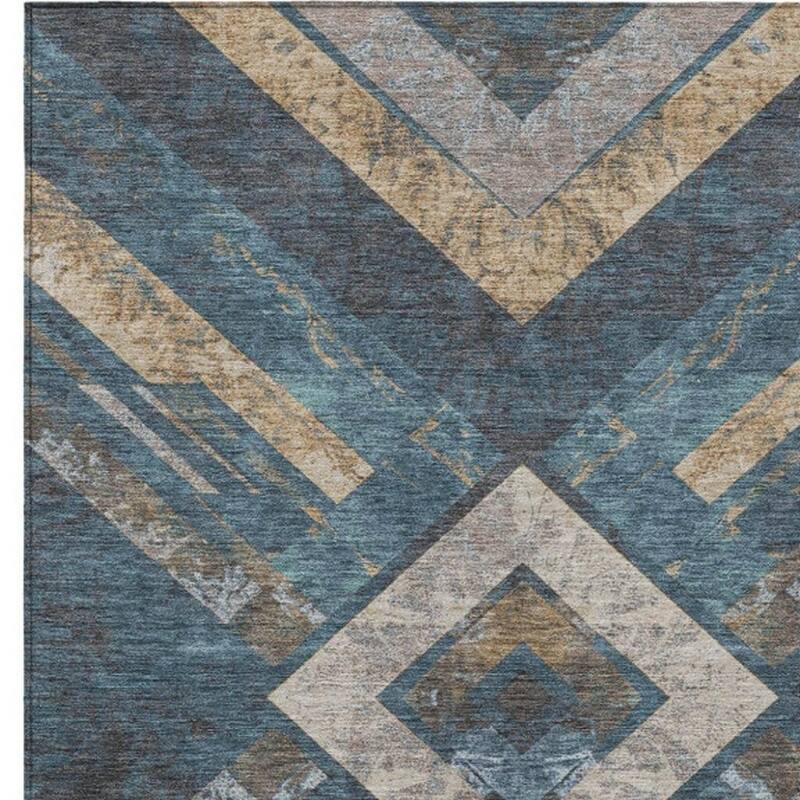 HomeRoots Geometric Transitional Rectangle Outdoor Rug